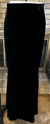 Zang Toi Black Velvet Silk Fit & Flare Tulip Maxi Skirt Size 8 • $150