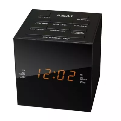 Brand New Akai Cube Alarm Clock Radio Am/fm Led Dimmer Speaker Usb Charging Port • $29.95