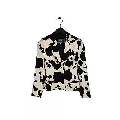 Genuine Versus Gianni Versace Women Cow Print Blazer Jacket Sz. 24/38 (S/M) • $183.08