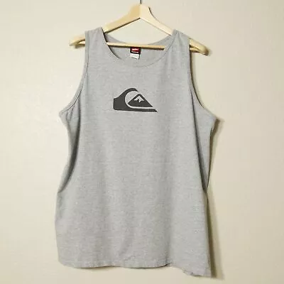 2000s Quiksilver Men's XL Gray Logo Tank Top • $22