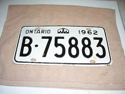 1962 Ontario Canada License Plate B-75883 • $18.47