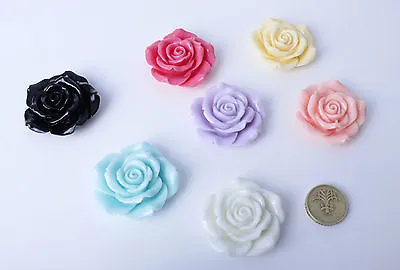 1pc 45mm Resin Flower Cabochons Very Large Roses Card Making Decoden Kawaii • £2.49