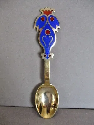 A. Michelsen 1974 Sterling Silver Bluebird Enamel Gilded Christmas Spoon • $80.44