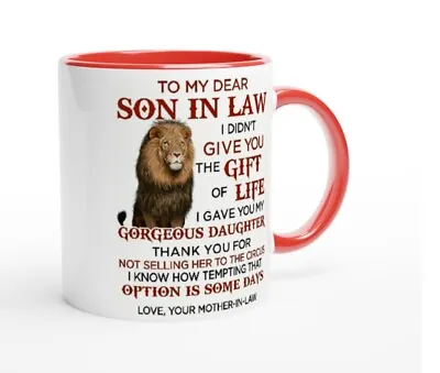 £7.99 • Buy Mug To My Son In Law From Mother In Law Red