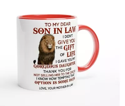 £7.99 • Buy Mug To My Son In Law From Mother In Law Red