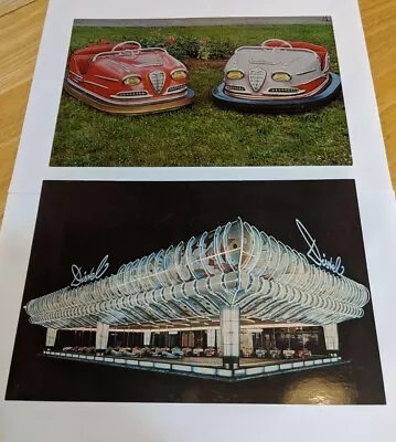 Original Bumper Car Scooter & Building Advertising Cards Hot Rods Inc. Lot Of 2 • $100