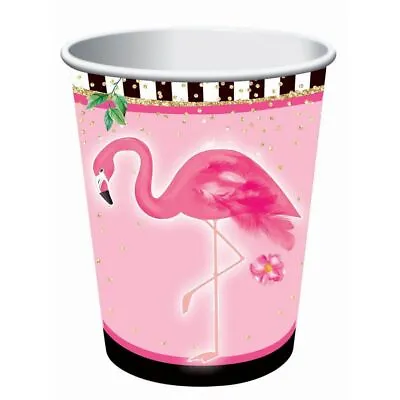 $9.18 • Buy Flamingo Pink Tropical Bird Summer Luau Theme Party 9 Oz. Paper Cups