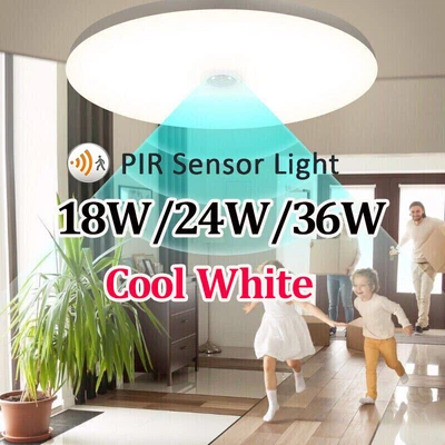 £9.59 • Buy LED Ceiling Light PIR Motion Sensor 24-36W Bathroom Kitchen Hallway Home Lamps