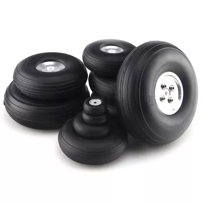 1pair 2.5 /63.5mm PU Wheel With Dia-Casting Aluminum Hub W/ Screw RC Airplane • $13.99