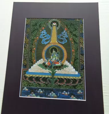 Sacred Mandala Tibetan Thangka Buddhism Meditation New Age Deity Black Mat Art • $46.99