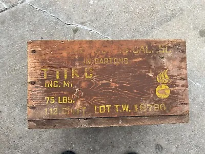 Vintage WW II Wooden Military 240 Cartridge .50 Cal M1 Ammo Box • $40