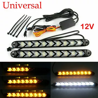 12V 2X 9-LED Daytime Running Light White DRL Driving Turn Signal Fog Lamps Amber • $24.83