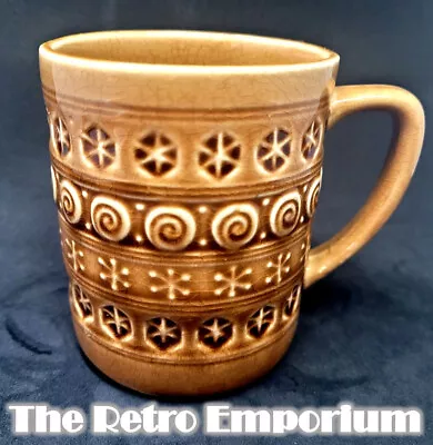 Vintage CERAMIC COFFEE MUG Made In Japan BROWN Retro Coffee Cup Mug • $5