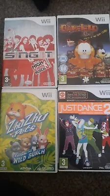 £10 • Buy Nintendo Wii Bundle 5 Games Garfield, Just Dance 2 , Sing It , Zhu Zhu Pets Sims