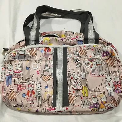 Lesportsac Artist In Residence Pink Bag Bunny Rabbits Fifi Lapin Shoulder • $26.10