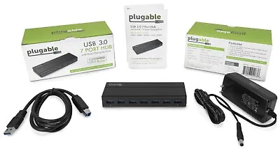 Plugable 7 Port USB 3.0 Hub With 36W Power Adapter • $24.99