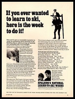 1969 Spalding Learn To Ski Week January 4-11 Squaw Valley California Print Ad • $14.95