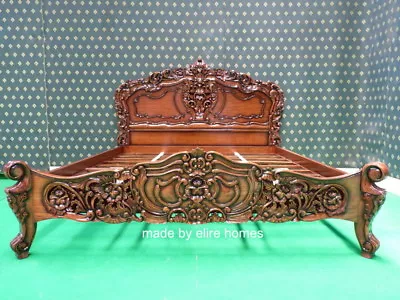£2499 • Buy USA STOCK  King Size 76 X80  Rococo Designer Baroque French Style Mahogany Bed
