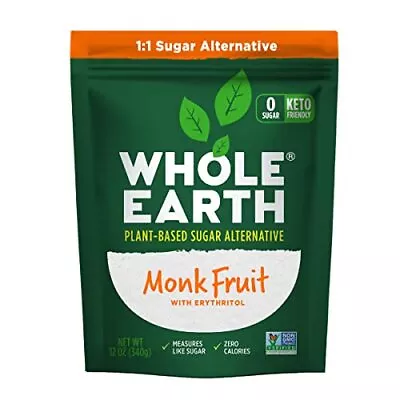 WHOLE EARTH Monk Fruit Sweetener With Erythritol Plant-Based Sugar Alternative • $11.33