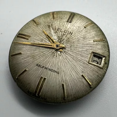 VINTAGE ELGIN 859 17J Wristwatch Movement Fancy Radium Dial -RUNNING 4 Repair • $65