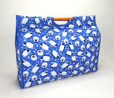 Knitting Bag Wool / Yarn / Craft Storage Bag Blue Sheep Design Fully Lined  • £14.99