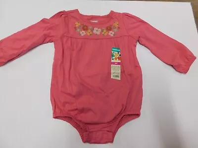 Garanimals Baby Girl Long Sleeve Yoke Bodysuit-Pink-18M-NWT • $4.99