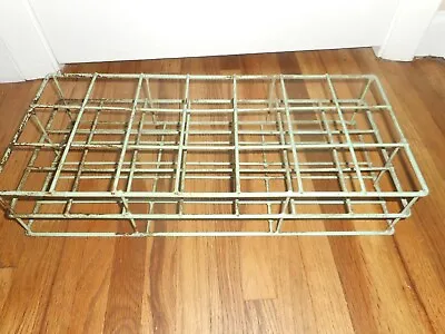 Vintage Wire Metal TEST TUBE Display Rack - GREAT FOR REPURPOSE CRAFTS DECOR • $34.95