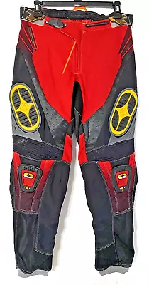 Vintage No Fear MX Elektron Red & Black Motocross ATV Pants - Size 30 • $59.99