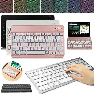 Slim Backlit Bluetooth Keyboard Universal For Windows Android IOS IPad Tablet PC • $18.99