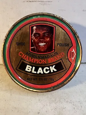 Muhammad Ali Vintage Champion Brand Black Shoe Polish Metal Tin - BB3 • $29.02