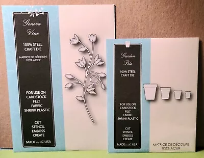 Memory Box Metal Cutting Dies LOT Of 2 Geneva Vine 98595 Garden Pots 98532 • $16.49