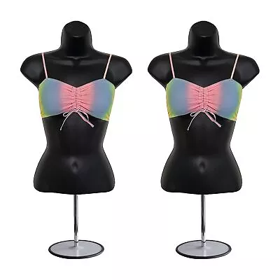 2 Pack Female Mannequin Torso With Stand Dress Form Tshirt Display Countertop... • $96.17