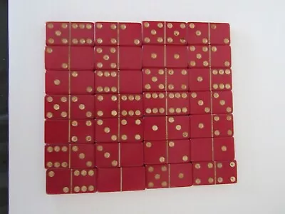 28 Vintage Red Bakelite Dominoes Game Pieces • $50