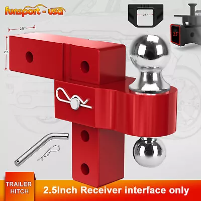 2.5  Receiver 6''Drop/Rise Towing Hitch Dual Ball Trailer Lock Mount 2 &2-5/16'' • $110.39