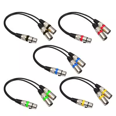£5.35 • Buy 30cm 3Pin XLR Female To Dual 2 Male Y Splitter Mic DJ Cable Adapter Audio Cable