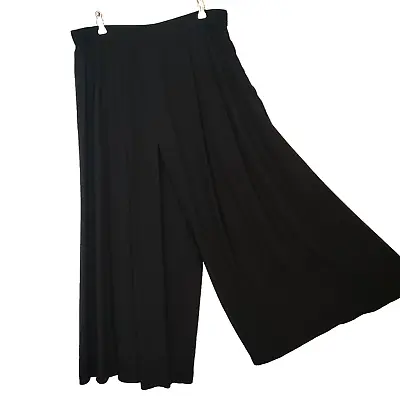 EILEEN FISHER Silk Georgette Crepe Wide Leg Crop Pants SZ SMALL Palazzo Culottes • $59