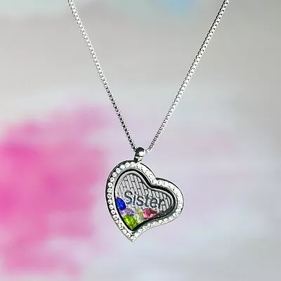 Heart Locket Necklace Memory Locket Gift For Mom Sister Dad Personalized Gift • $14.95
