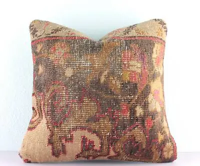 $22.50 • Buy Decorative Handmade Turkish Kilim Pillow Cover 16x16 Kilim Sofa Pillow
