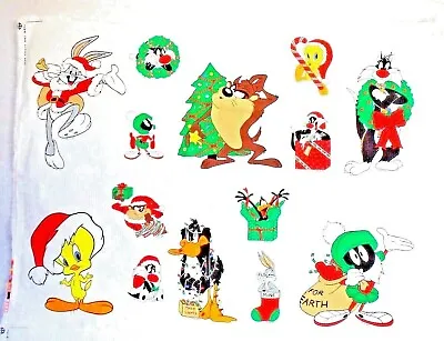 $17.95 • Buy Vintage 1994 Looney Tunes Christmas Applique Cotton Fabric Panel 33x45  