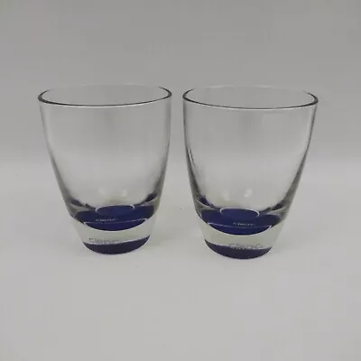 CIROC Weighted Blue Bottom 4”x3” Vodka Rocks Barware Glasses Italy Set Of 2 • $25