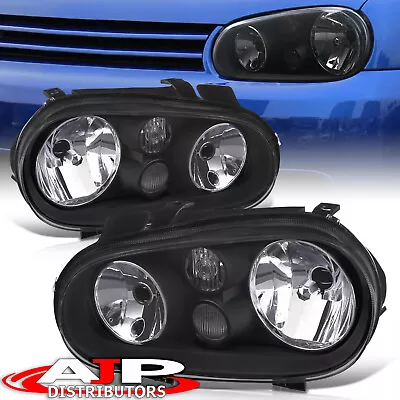 Black Head Lights Assembly + Driving Fog Lamps For 1999-2006 VW Golf GTI MK4 IV • $84.99