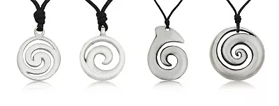 Maori Koru Silver Pewter Charm Necklace Pendant Jewelry • $9.99