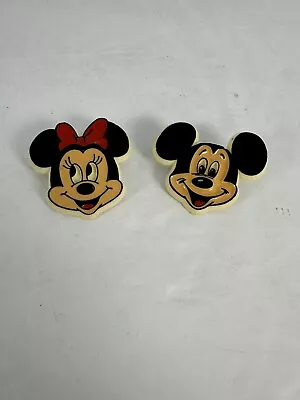 Vintage Disney Mickey & Minnie Plastic Pin Set Small • $12