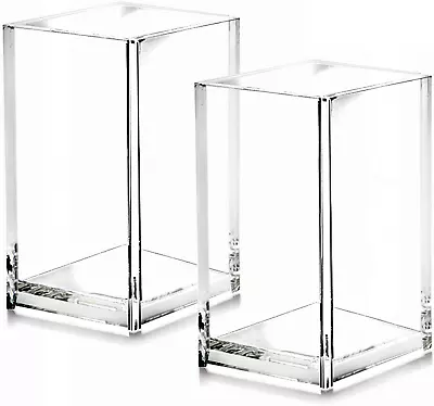 2 Pack Clear Acrylic Pencil Pen Holder CupDesk Accessories HolderMakeup Brush  • $11.54