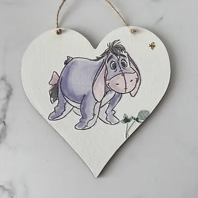 £4.99 • Buy Disney Eeyore Handmade Decoupaged Wooden Hanging Heart 12cm Winnie The Pooh