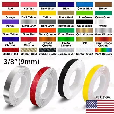 $8.95 • Buy 3/8  Roll Vinyl Pinstriping Pin Stripe Solid Line Car Tape Decal Stickers 9mm