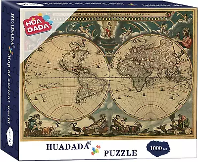 Huadada - Map Of Ancient World - 1000 Pieces Jigsaw Puzzle - For All The Family • £3.49