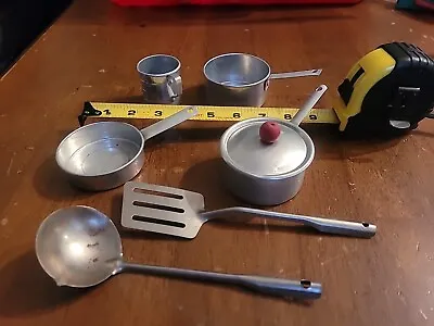 Lot Of 7 Vintage Aluminum Cookware Kids Play Set Kitchen Set Pots And Pans • $5