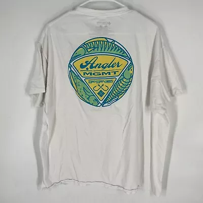 Columbia Mens White PFG Angler MGMT Short Sleeve Fishing Logo T Shirt Size XXL • $10.99