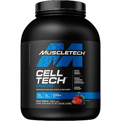 MUSCLETECH CELL-TECH Muscle Gain Creatine Formula Fruit Punch 6 Lb 56 Serves • $98.90